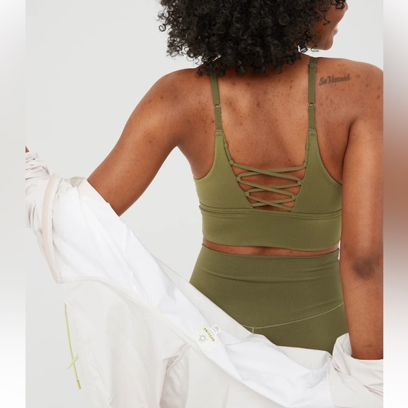 OFFLINE by Aerie Granola Groove Real Me Lace Up Back Sports Bra - Picture 3 of 10